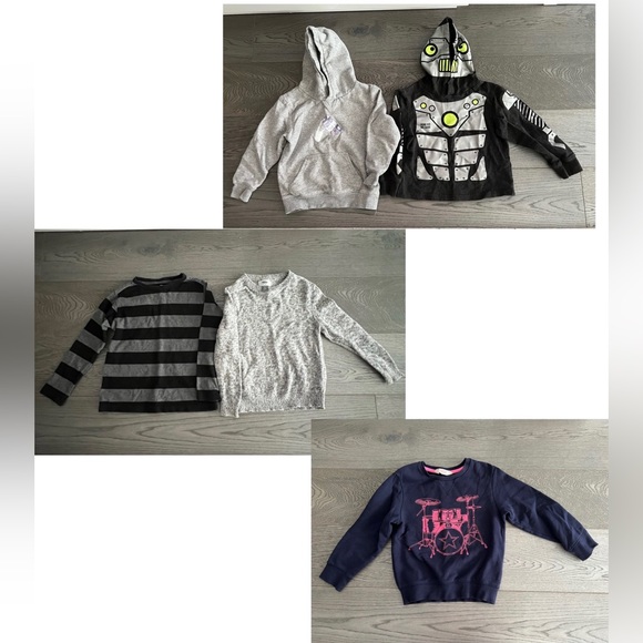 5 Sweaters/hoodies (H&M, Uniqlo, Old Navy) Kids Boys Size 4-6 - Picture 1 of 12